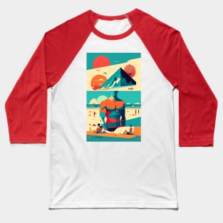 Muscle Man Beach Baseball T-Shirt